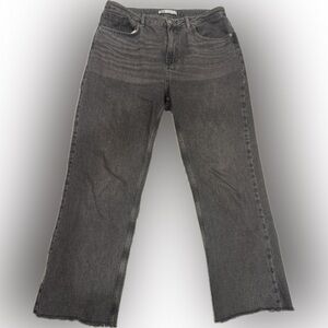 Women’s Raw Hem Faded Gray Jeans